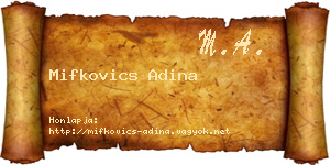Mifkovics Adina névjegykártya